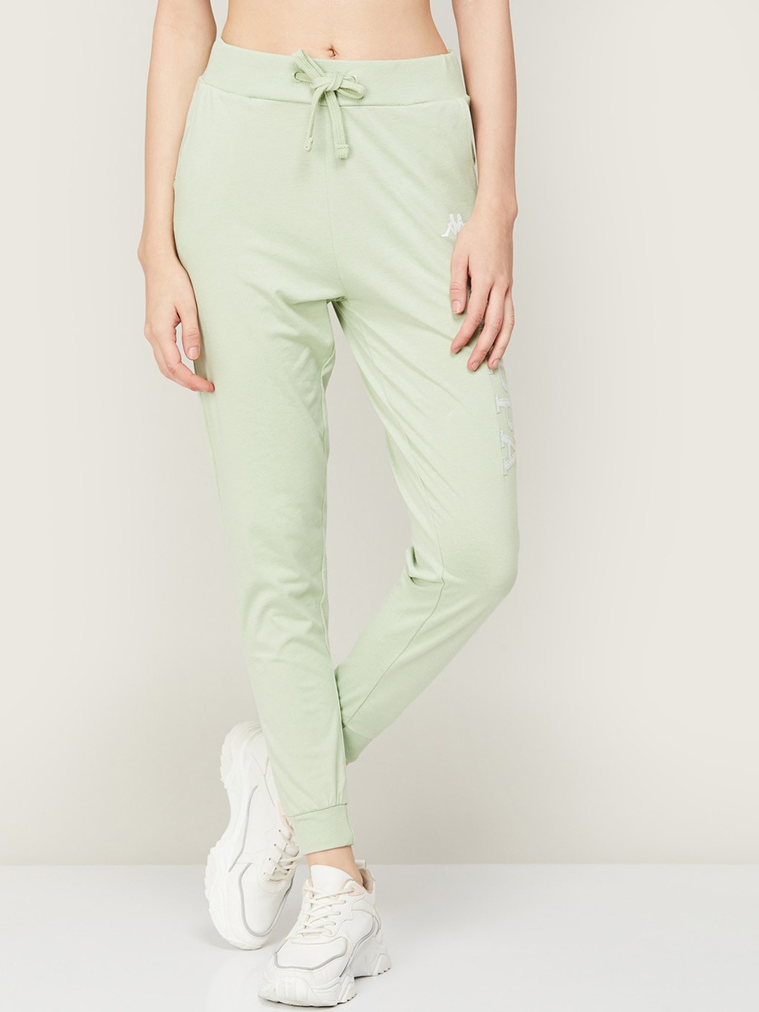 

Kappa Women Printed Cotton Joggers, Green