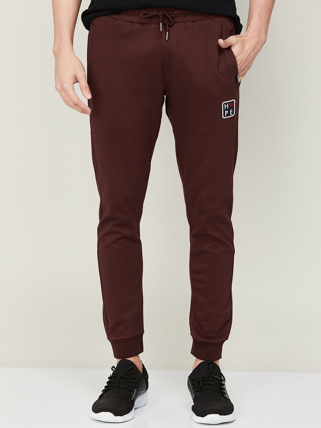 

Fame Forever by Lifestyle Men Cotton Slim-Fit Joggers, Brown
