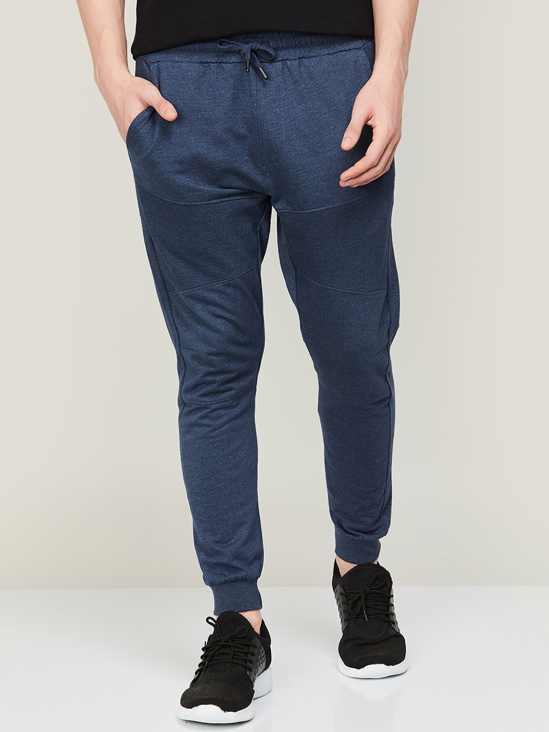 

Forca Men Cotton Slim-Fit Joggers, Navy blue