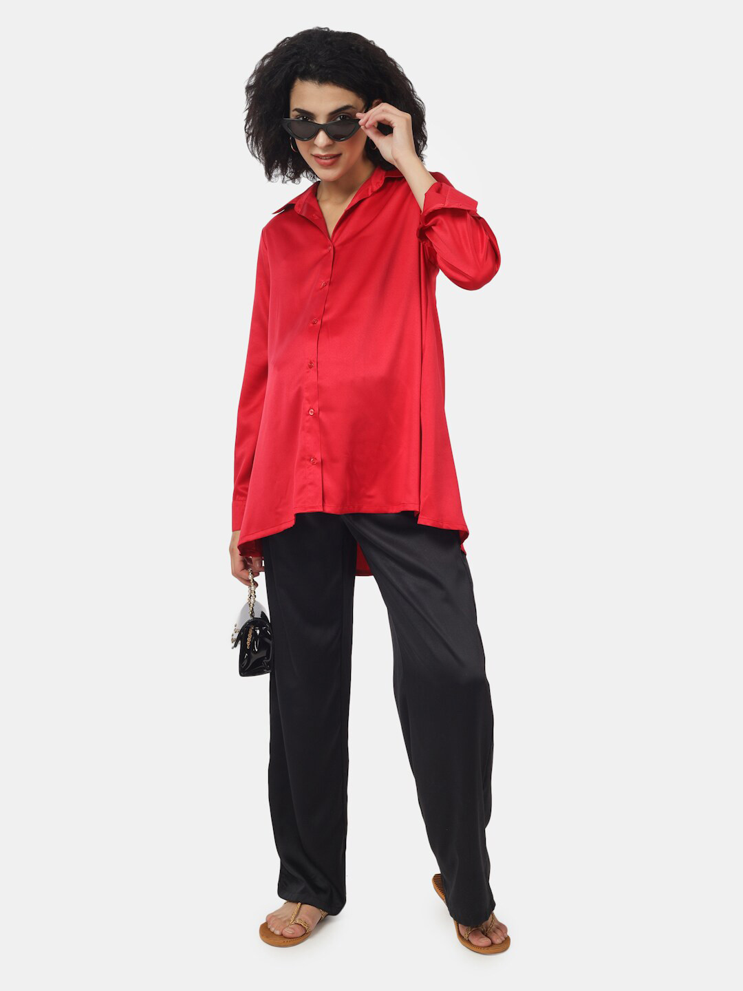

angloindu Women Maternity Shirt, Red
