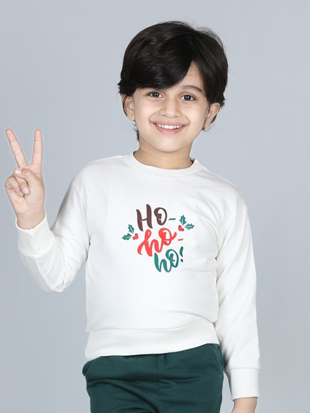 

AWW HUNNIE Unisex Kids Printed Sweatshirt, White
