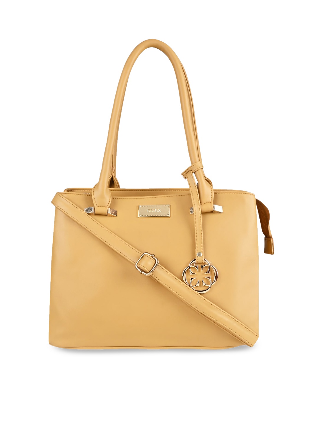 

HORRA PU Structured Handheld Bag, Mustard