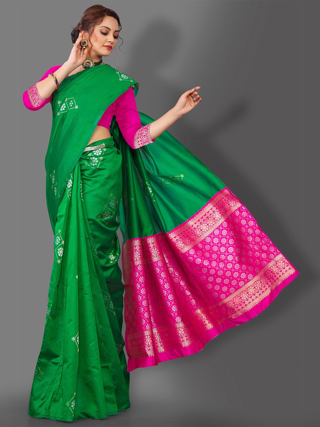 

Fashion Booms Ethnic Motifs Banarasi Saree, Green