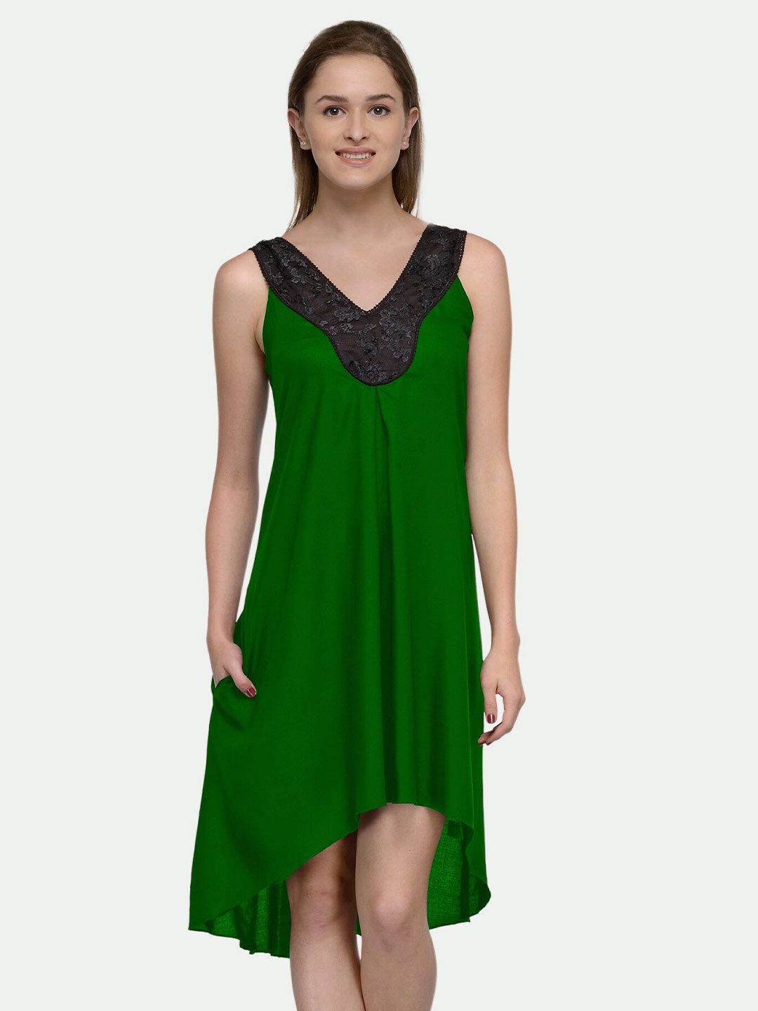 

PATRORNA A-Line Cotton Dress, Green