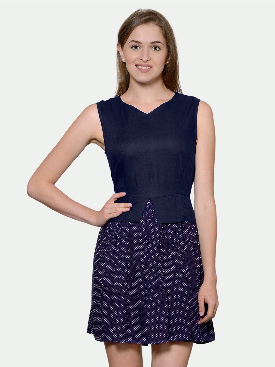 

PATRORNA Mini Cotton Dress, Blue