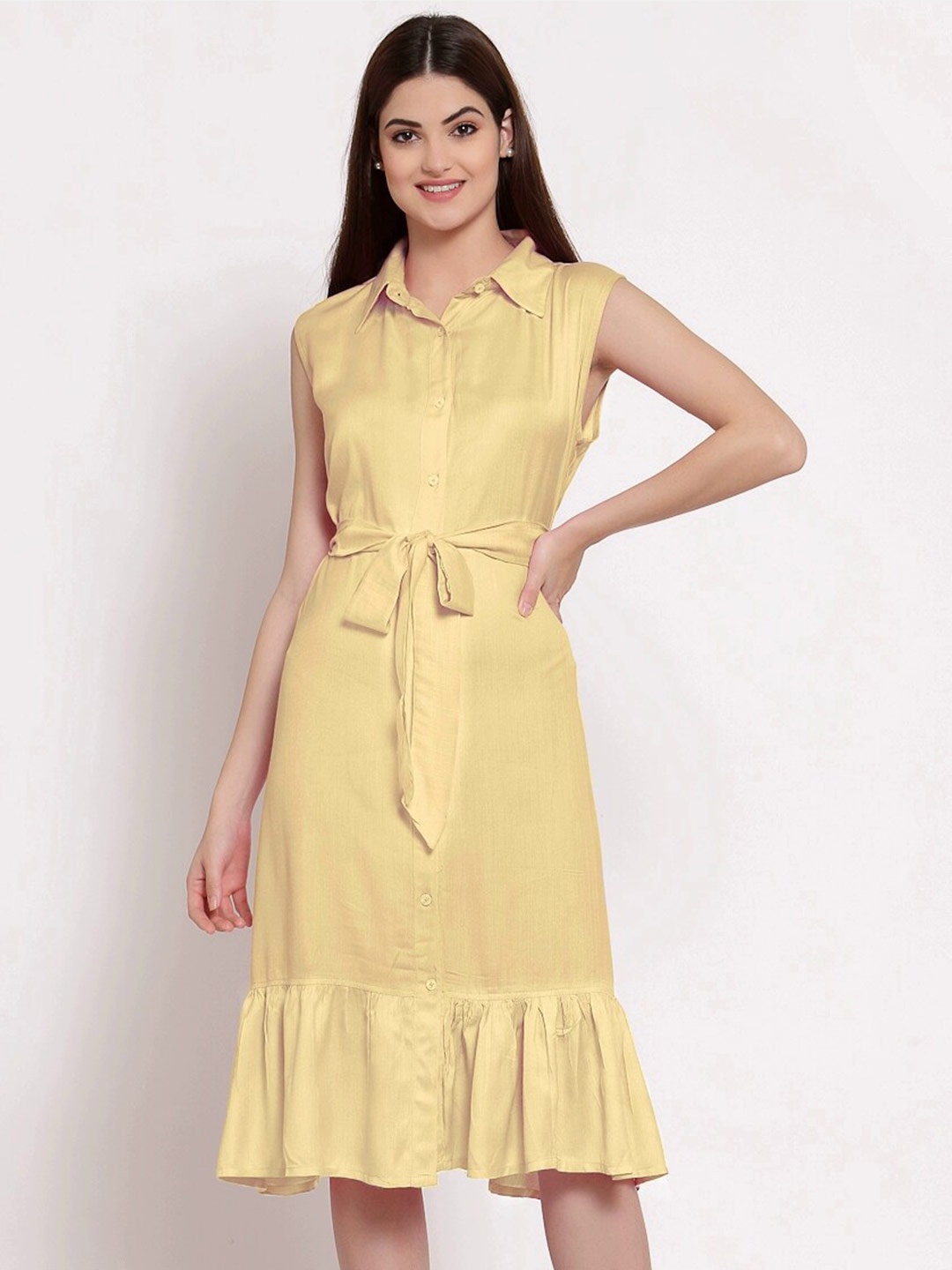 

PATRORNA Shirt Cotton Dress, Beige