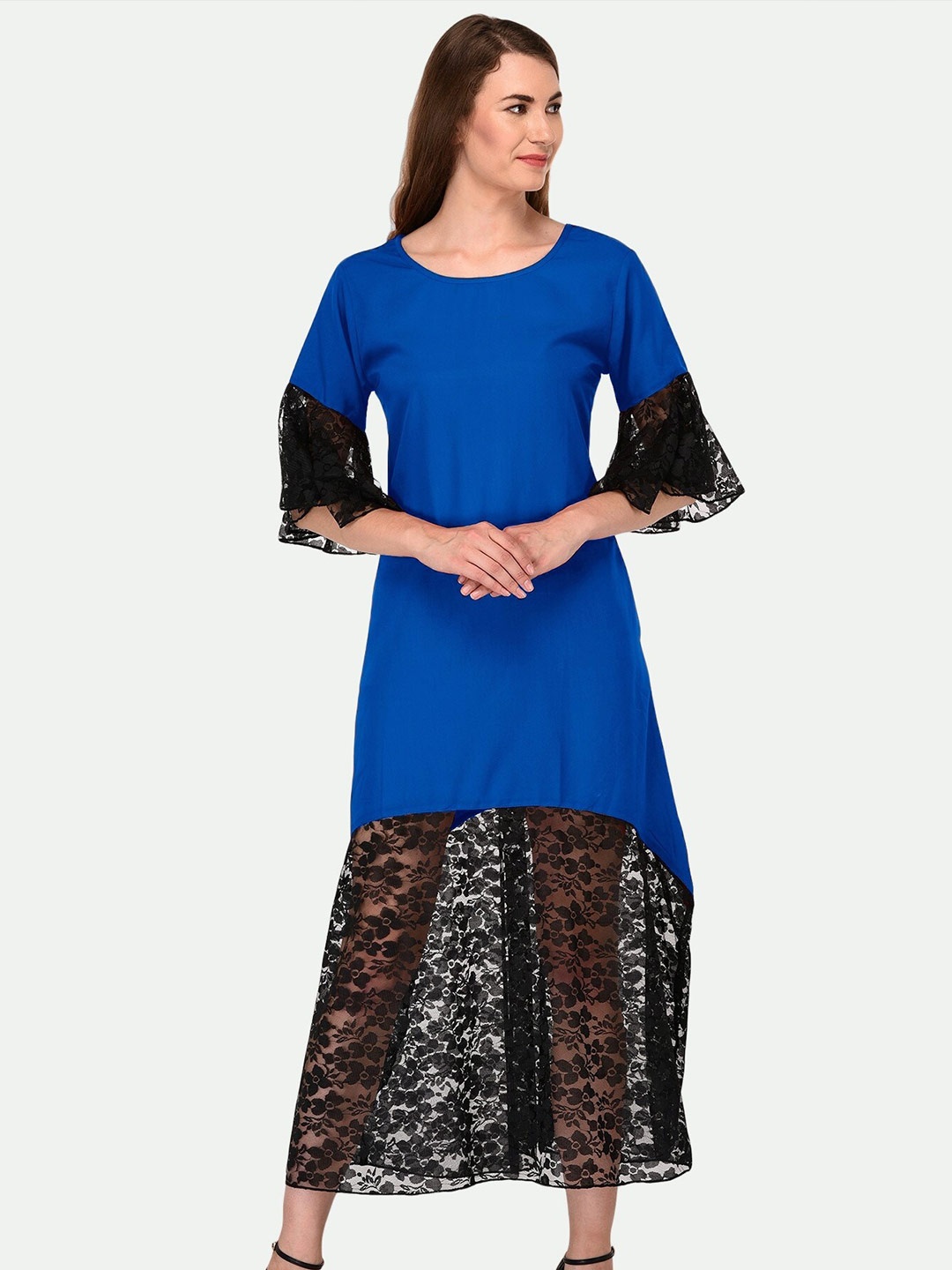 

PATRORNA A-Line Maxi Cotton Dress, Blue