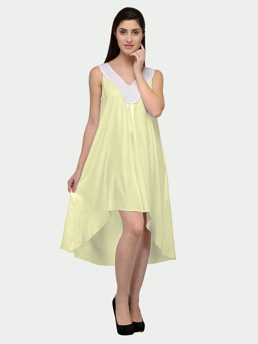 

PATRORNA A-Line Cotton Dress, Yellow