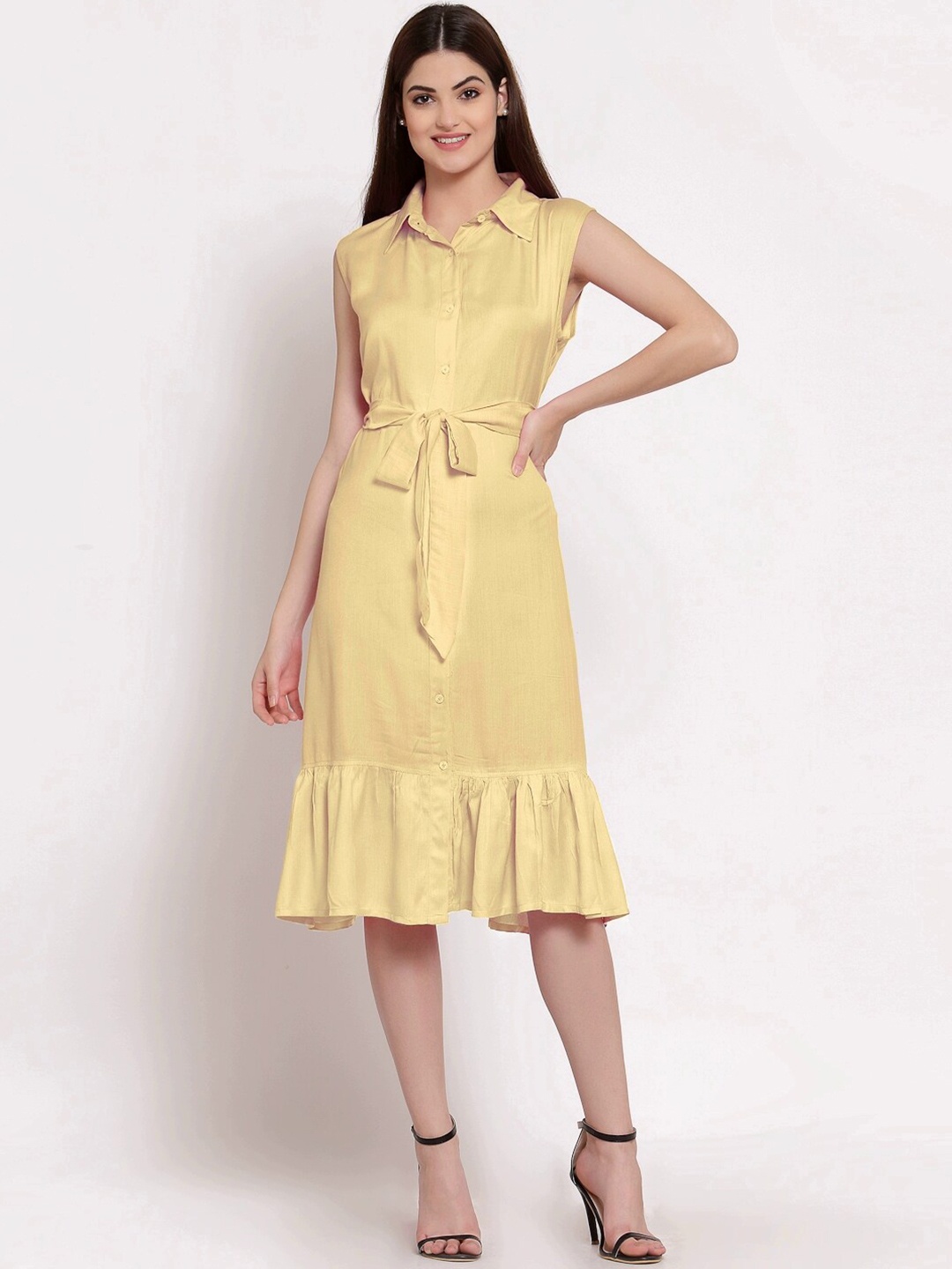 

PATRORNA Shirt Cotton Dress, Beige