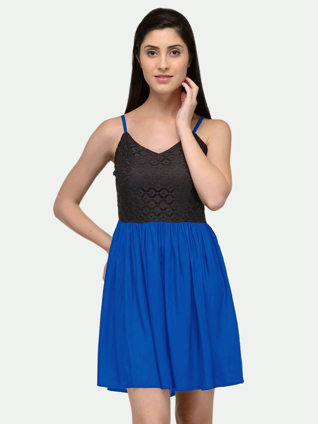 

PATRORNA Plus Size Sleeveless Cotton Mini Dress, Black