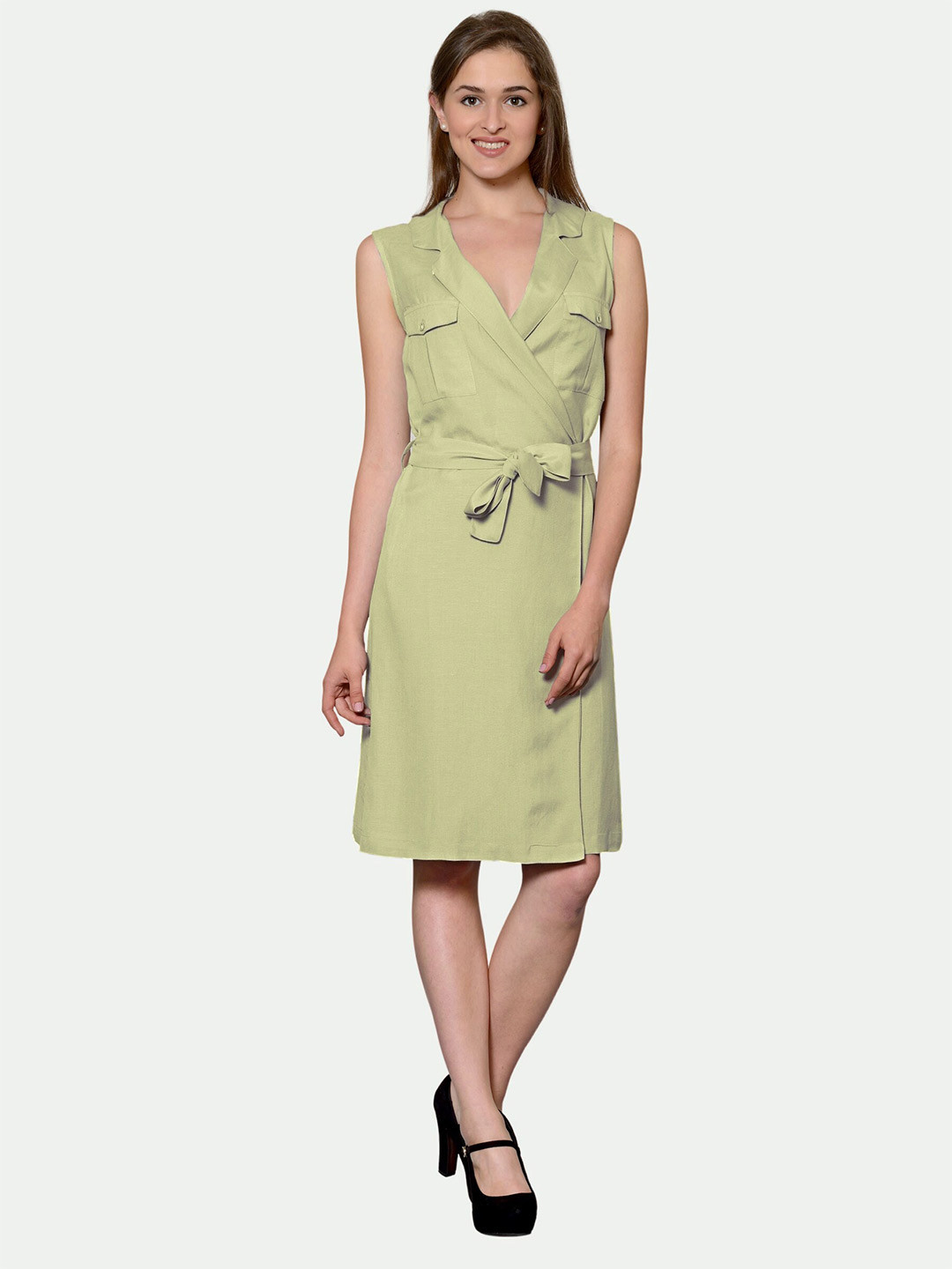 

PATRORNA Wrap Cotton Dress, Cream