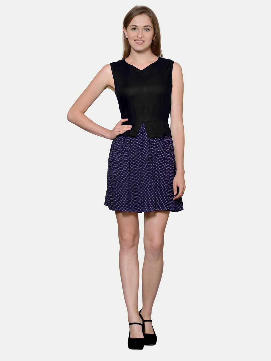 

PATRORNA Mini Cotton Dress, Black