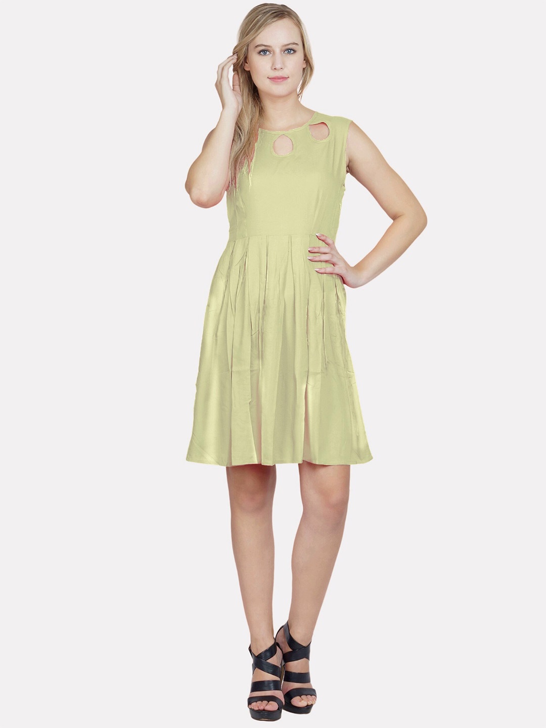 

PATRORNA Sleeveless Cotton Mini Dress, Cream