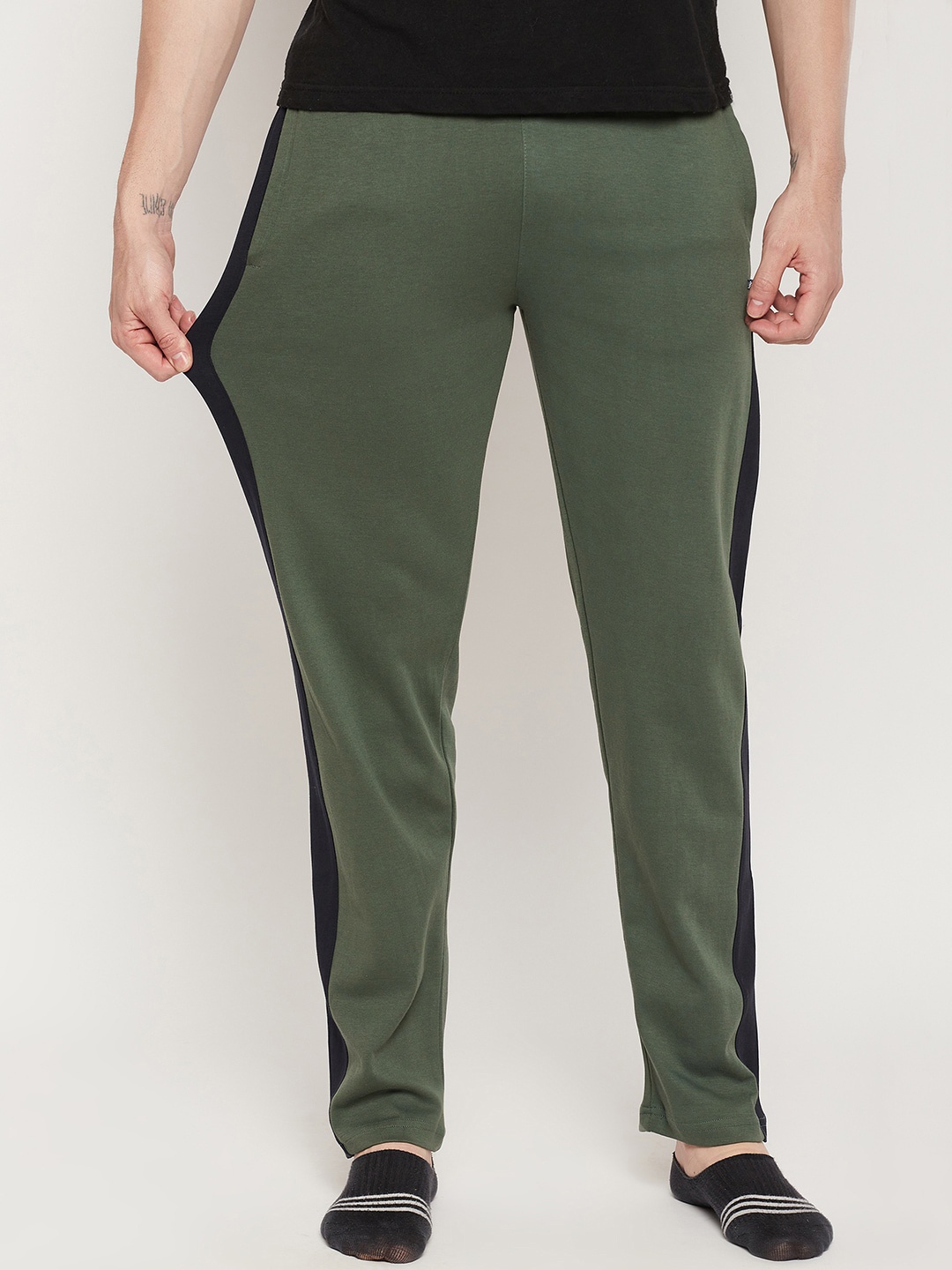 

Okane Men Colorblocked Track Pants, Olive