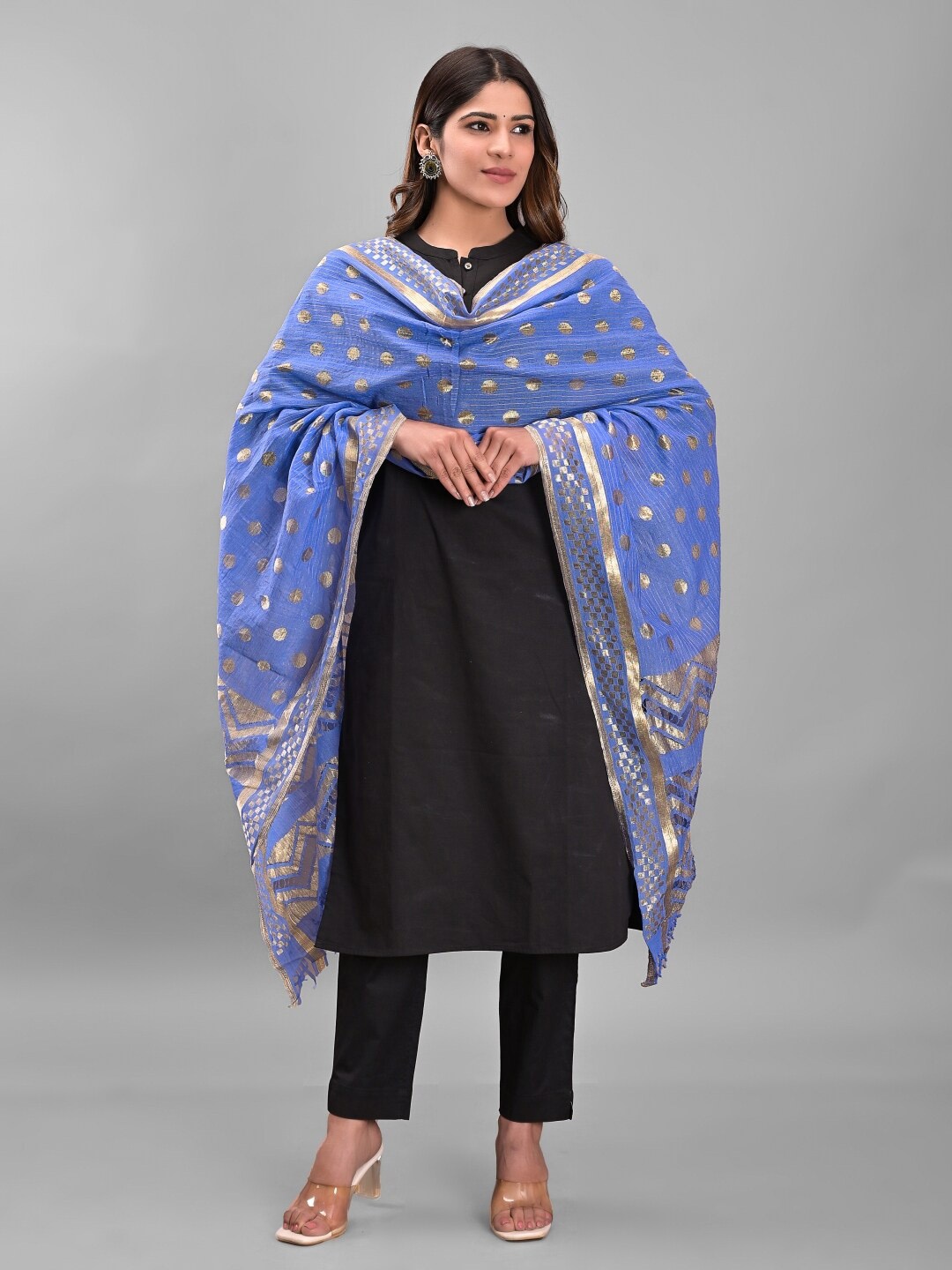 

Apratim Woven Design Silk Dupatta, Blue