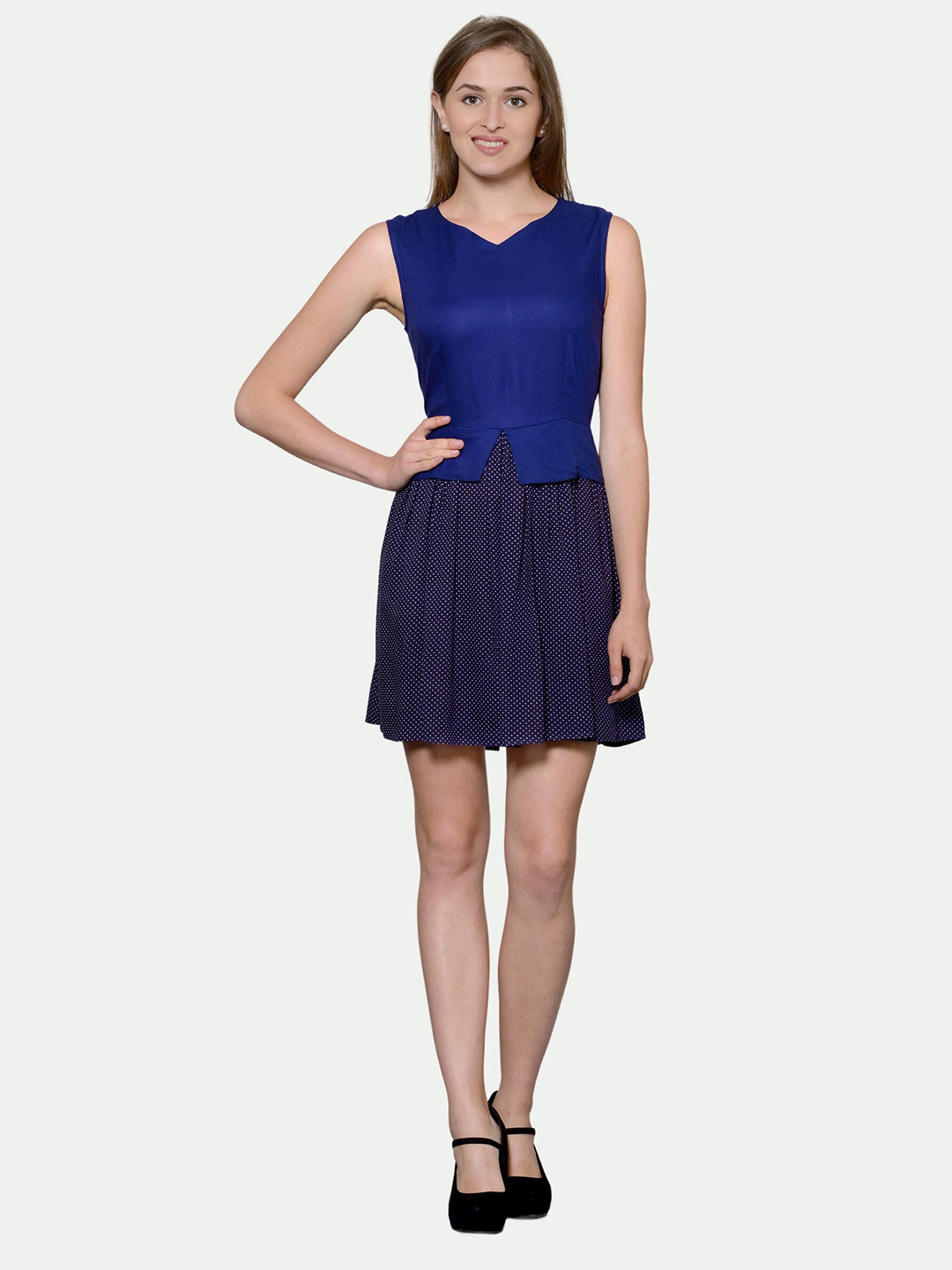

PATRORNA Mini Cotton Dress, Blue
