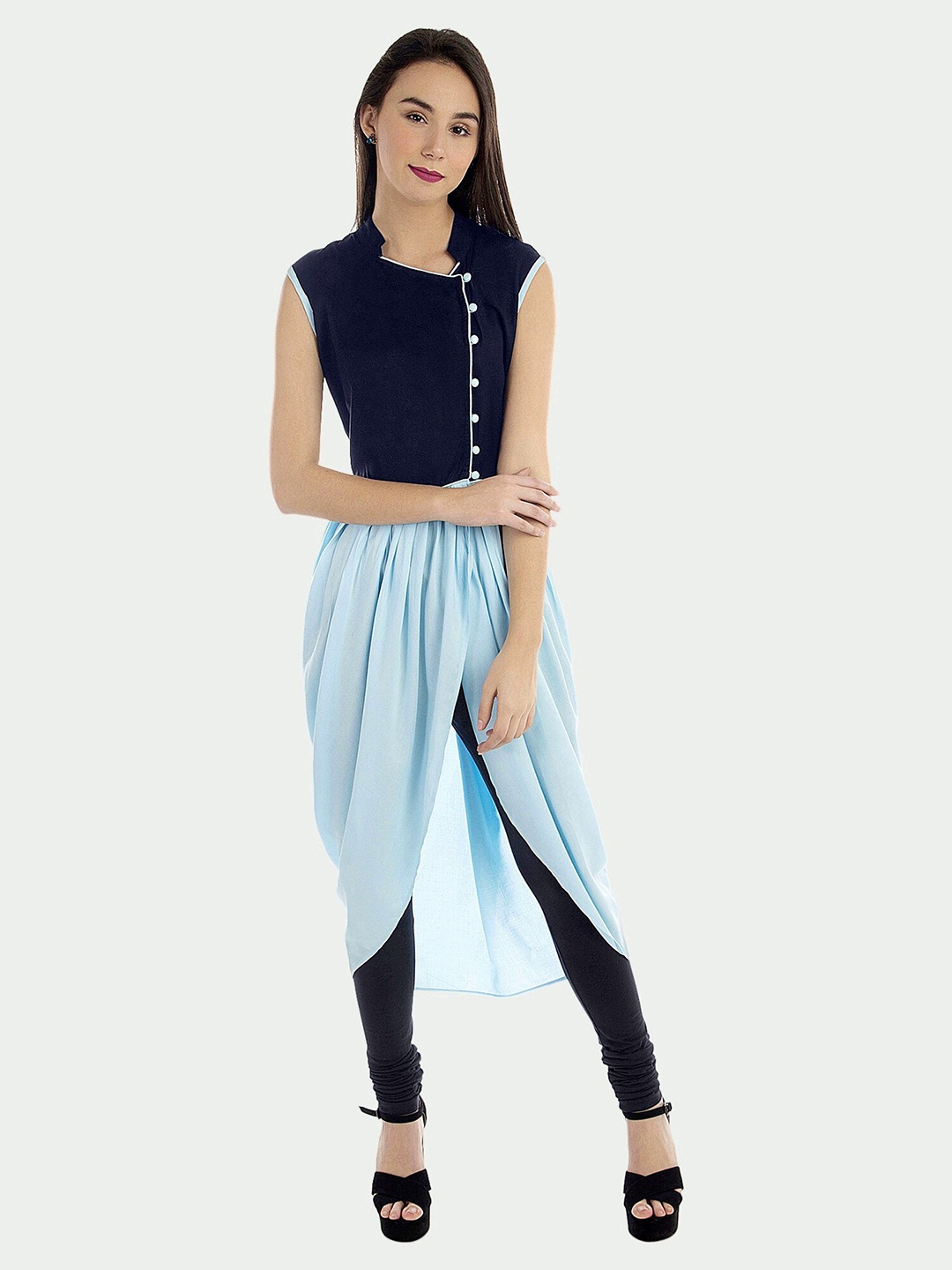 

PATRORNA Sleeveless Midi Cotton Dress, Blue