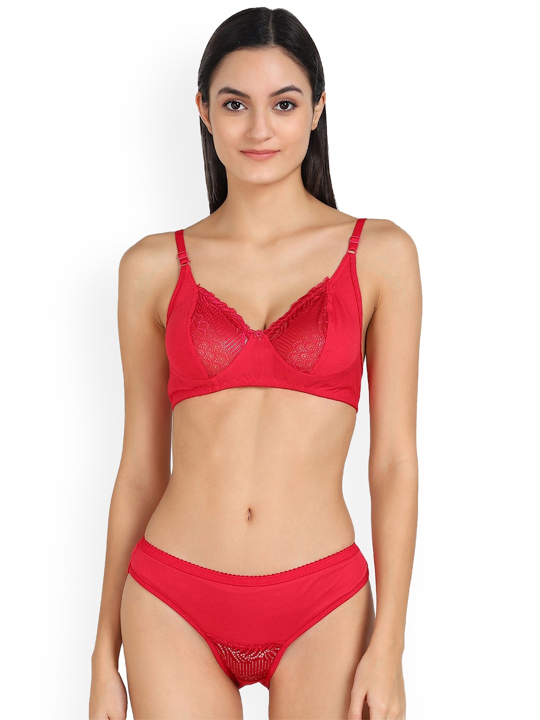 

AROUSY Self Designed Cotton Lingerie Set Yani-Set_Red,Pink,Maroon_38