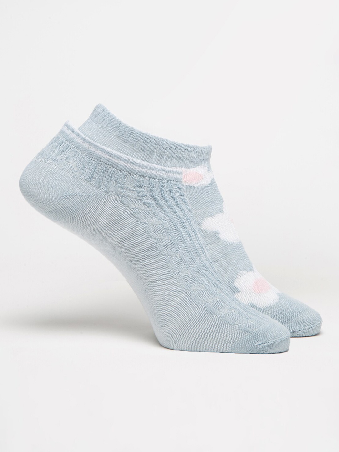 

J Style Pack of 2 Ankle-Length Socks, Blue