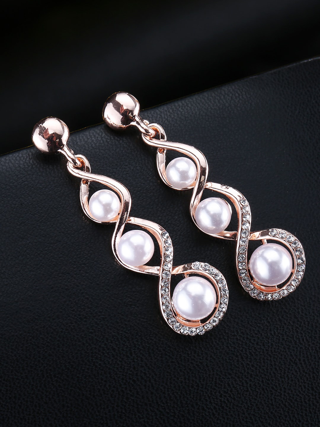 

Jewels Galaxy Gold-Plated Contemporary Drop Earrings, White