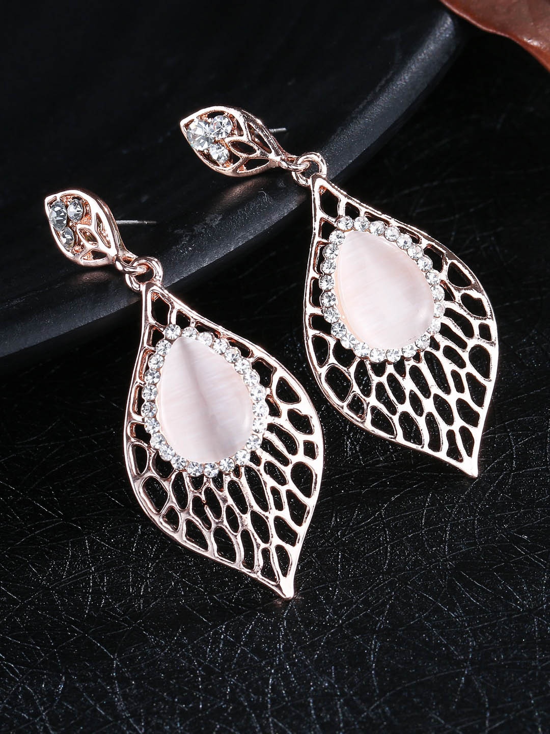 

Jewels Galaxy Rose Gold-Plated Contemporary Drop Earrings