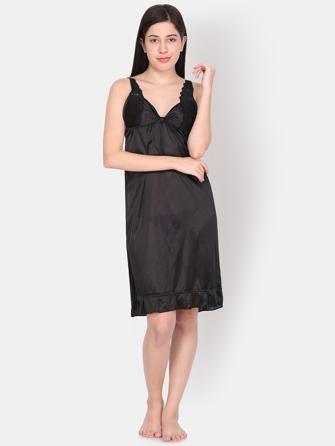 

Ms Lingies Satin Nightdress, Black