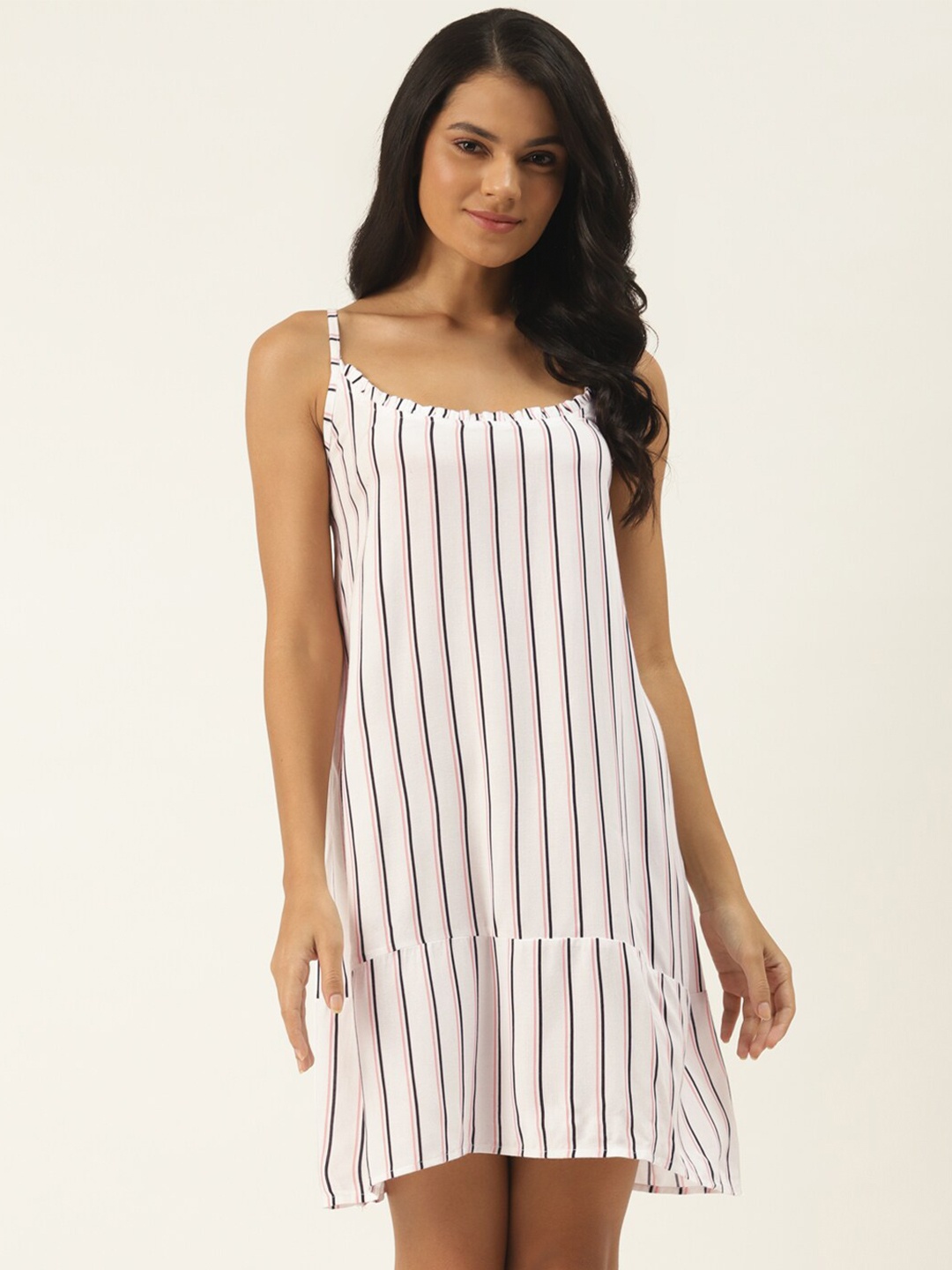 

Ms Lingies Striped Nightdress, White