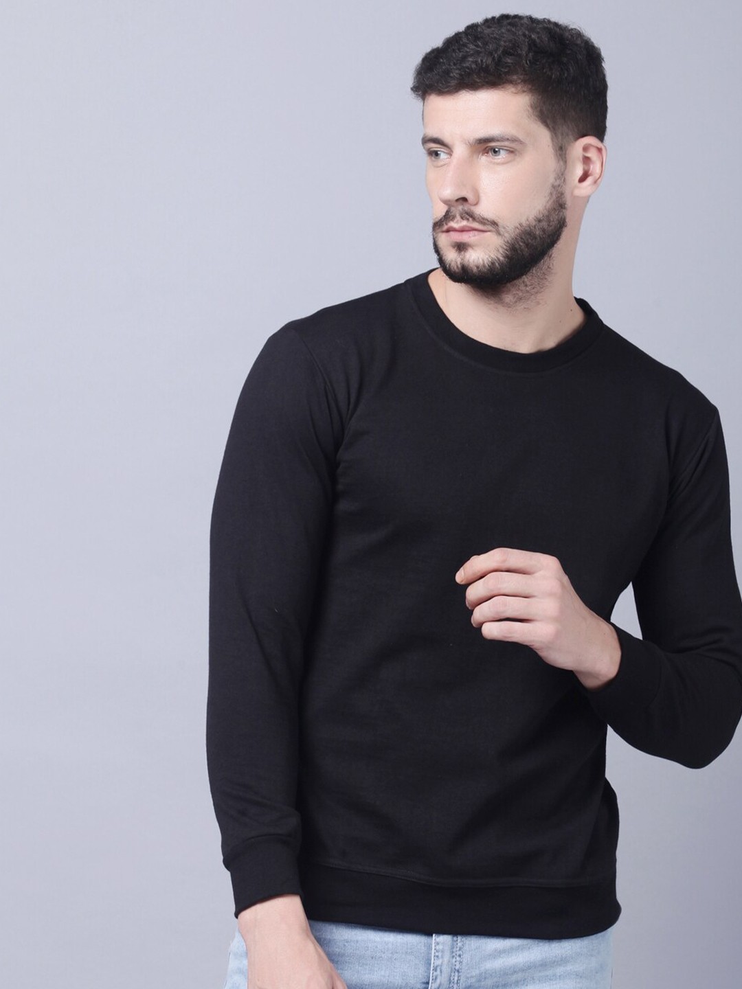 

THE EG STORE Men Fleece Sweatshirt, Black