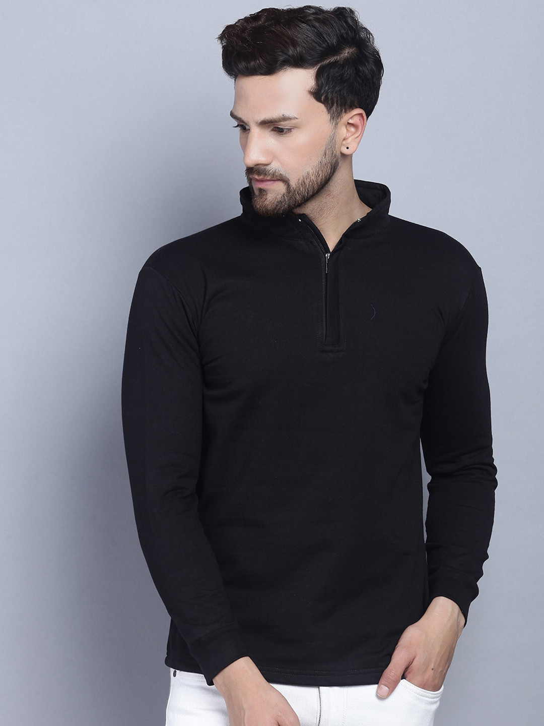 

THE EG STORE Men Fleece Sweatshirt, Black