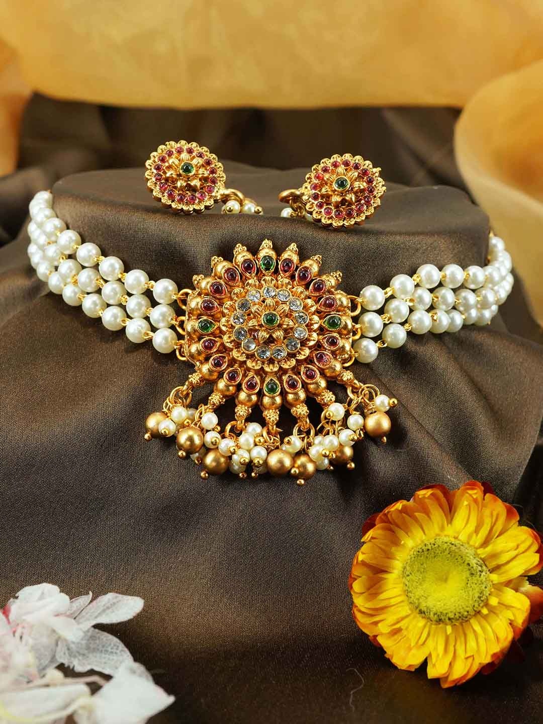 

GRIIHAM Gold-Plated Laxmi Choker Necklace