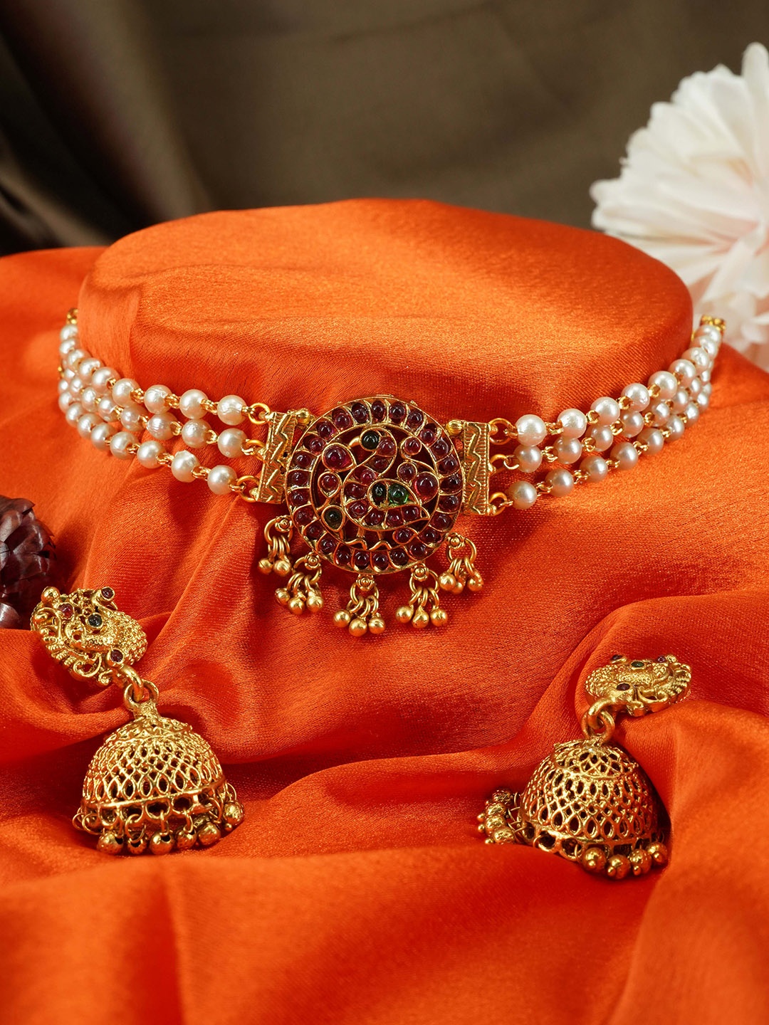 

GRIIHAM Gold-Plated AD Studded Choker Necklace Set
