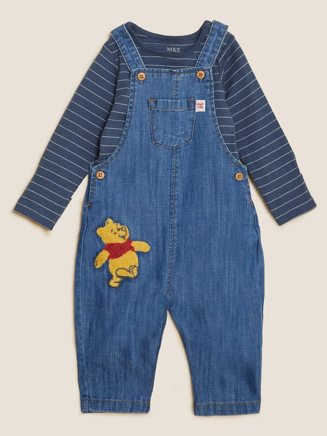 

Marks & Spencer Boys Striped Pure Cotton Top with Trousers, Blue