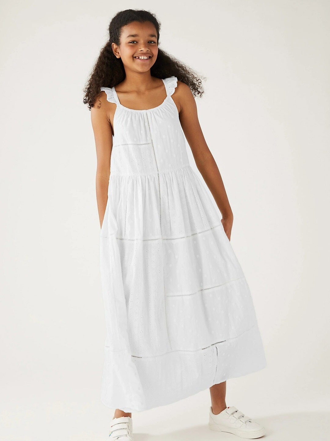 

Marks & Spencer A-Line Maxi Cotton Dress, White