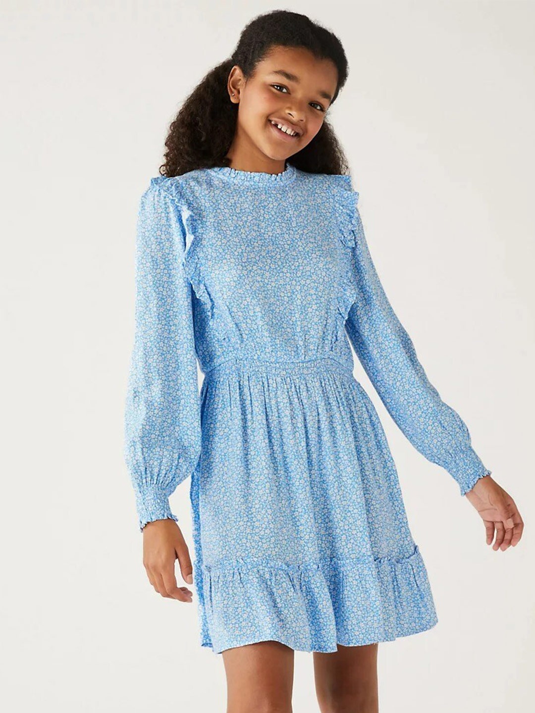 

Marks & Spencer Floral A-Line Dress, Blue