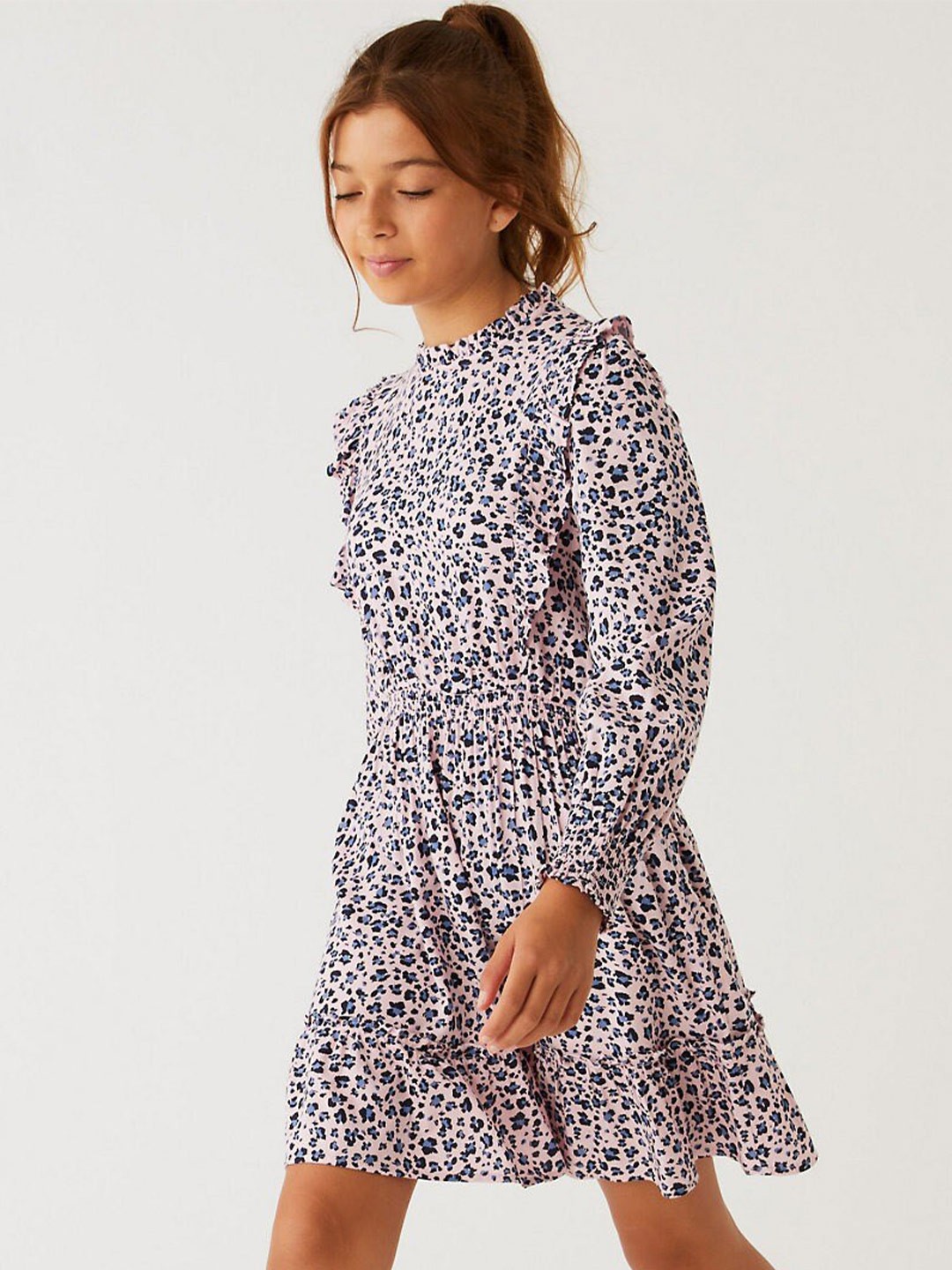 

Marks & Spencer Animal Tiered Dress, Pink