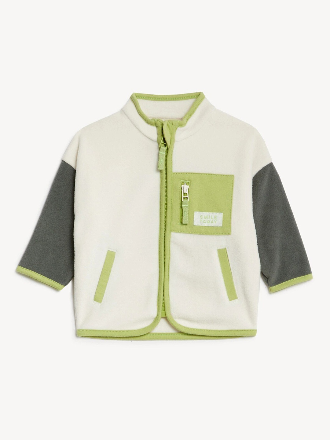 

Marks & Spencer Boys Colourblocked Lightweight Bomber Jacket, Green