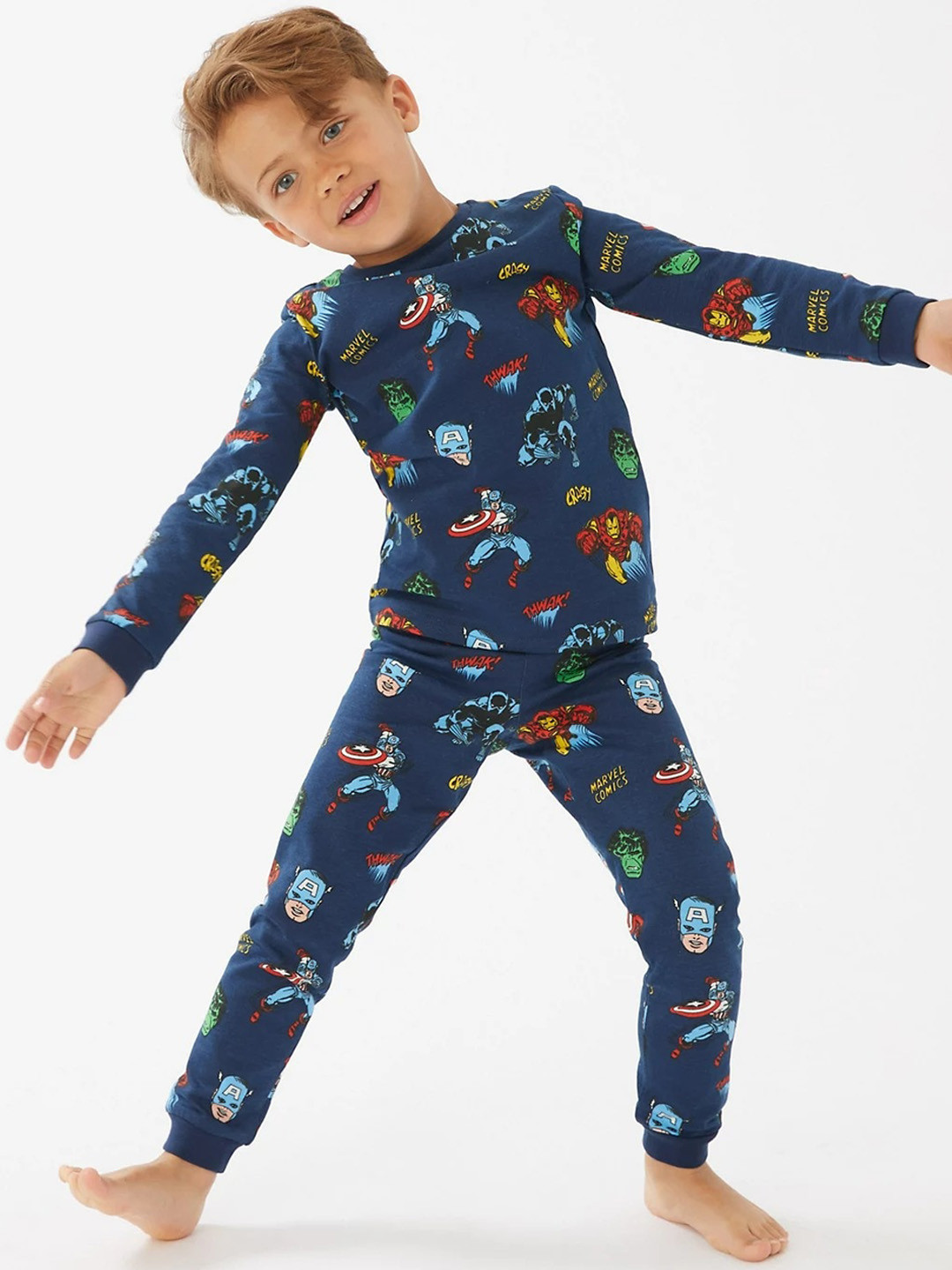 

Marks & Spencer Boys Printed Night suit, Navy blue