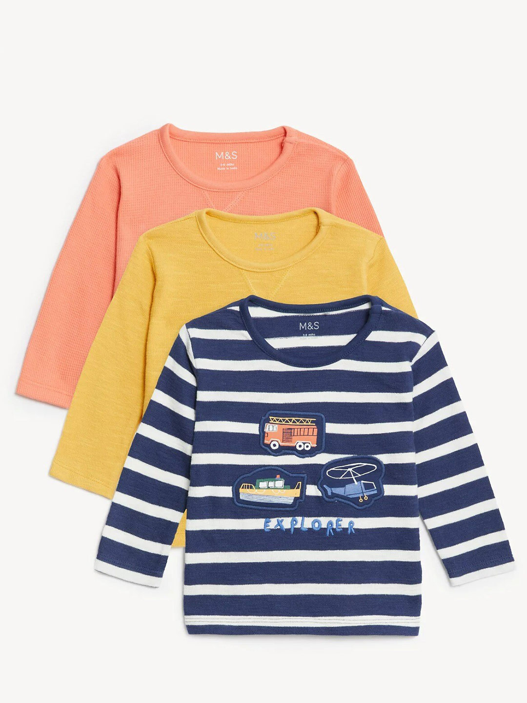

Marks & Spencer Boys Pack Of 3 T-shirt, Multi