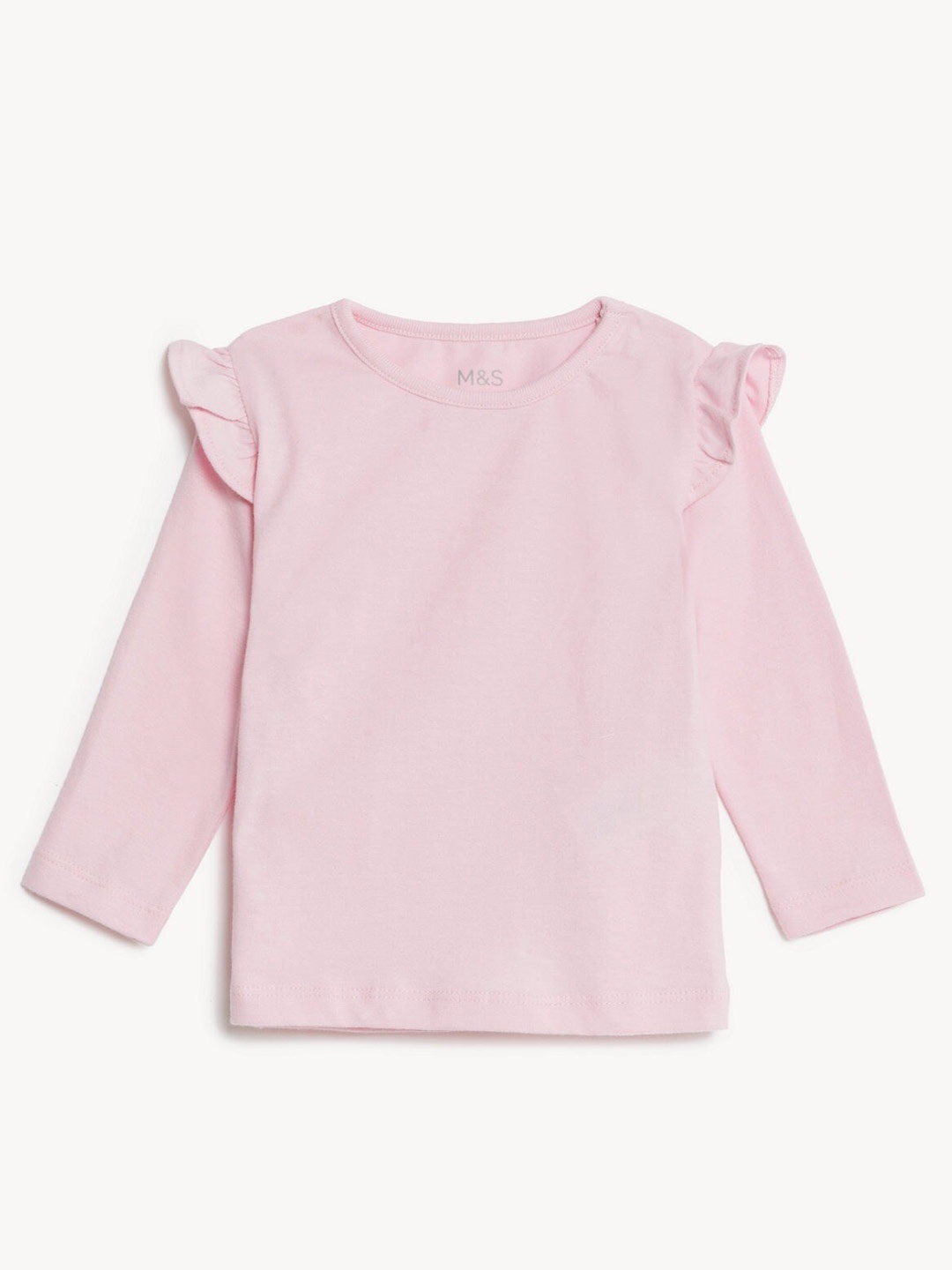 

Marks & Spencer Ruffles Long Sleeves Pure Cotton Top, Pink