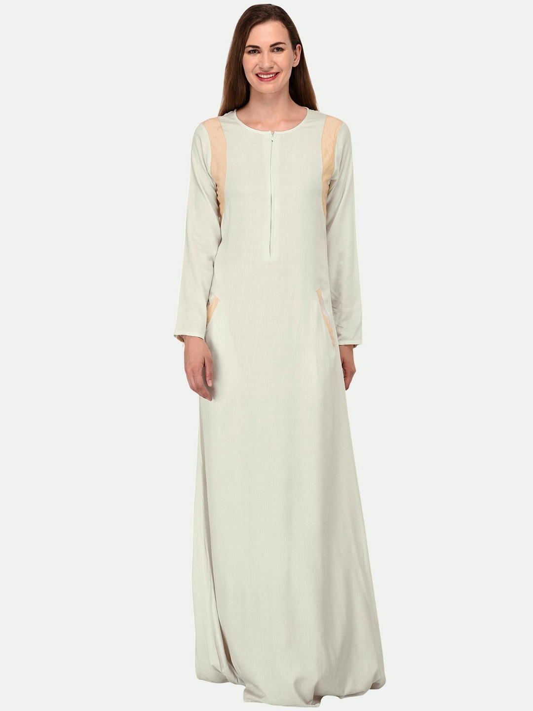 

PATRORNA Plus Size Maxi Cotton Dress, Off white