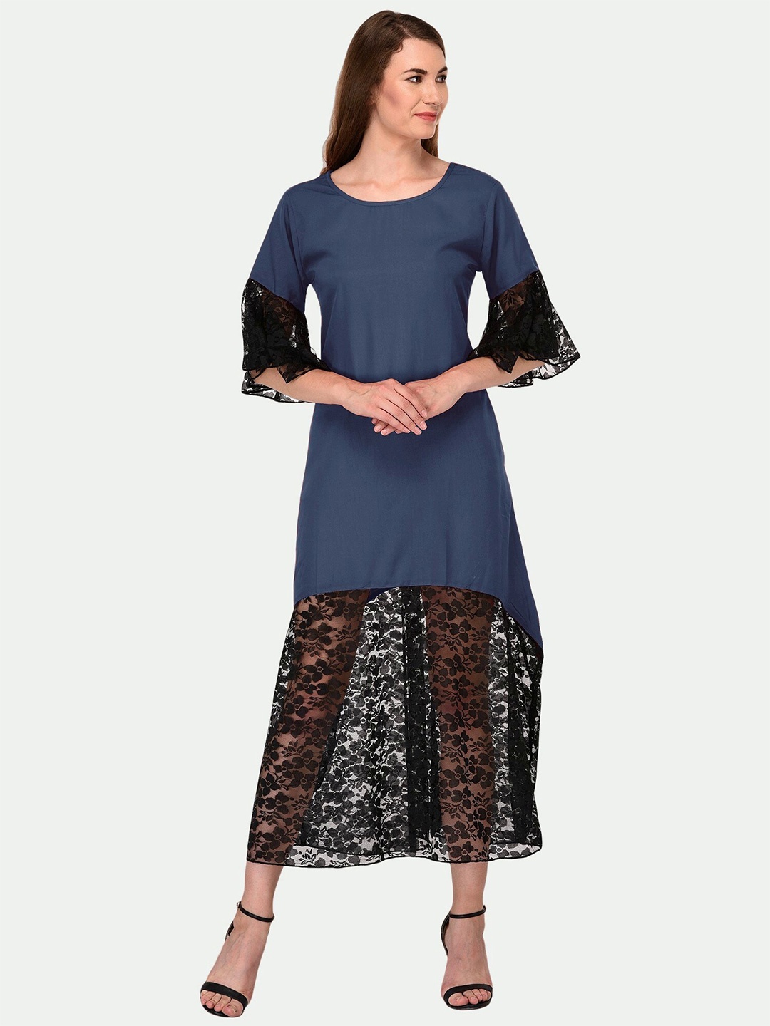 

PATRORNA A-Line Midi Cotton Dress, Grey