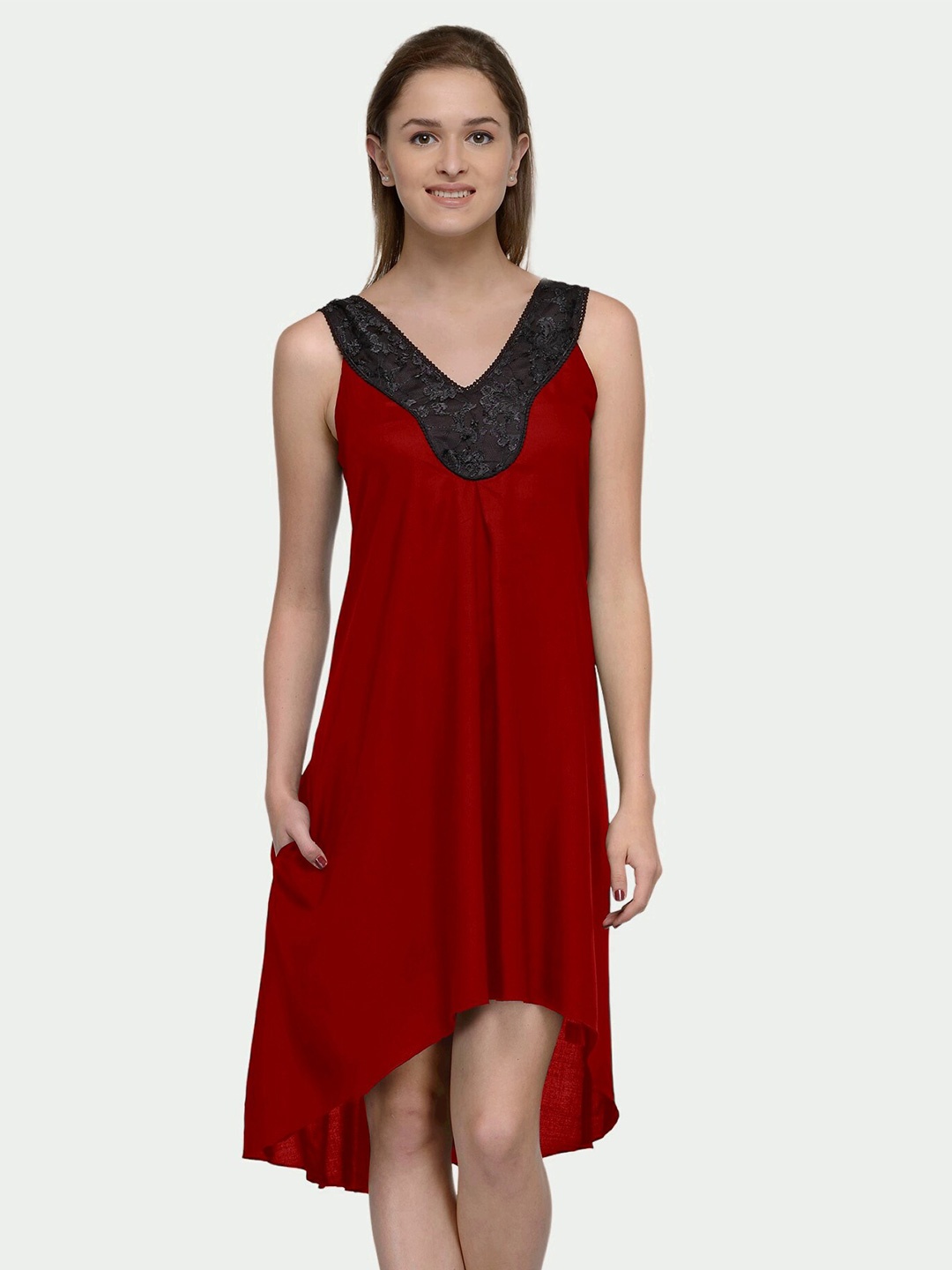 

PATRORNA A-Line Cotton Dress, Black