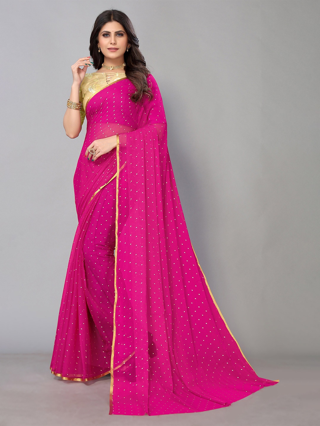 

KALINI Pure Chiffon Saree, Purple