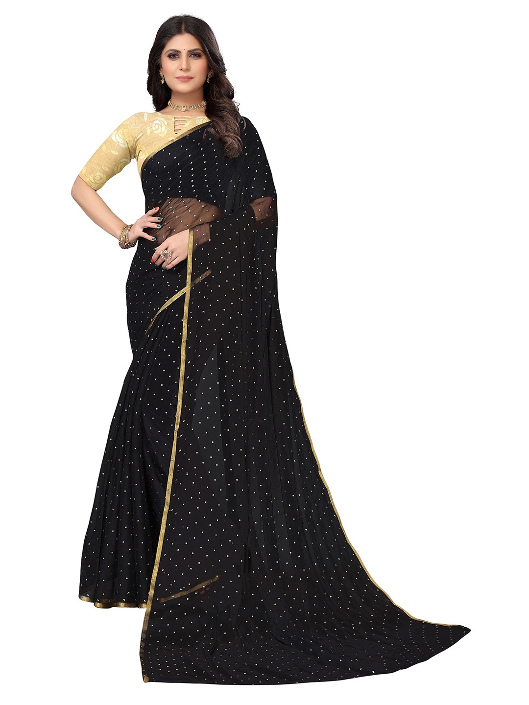 

Nimayaa Pure Chiffon Saree, Black