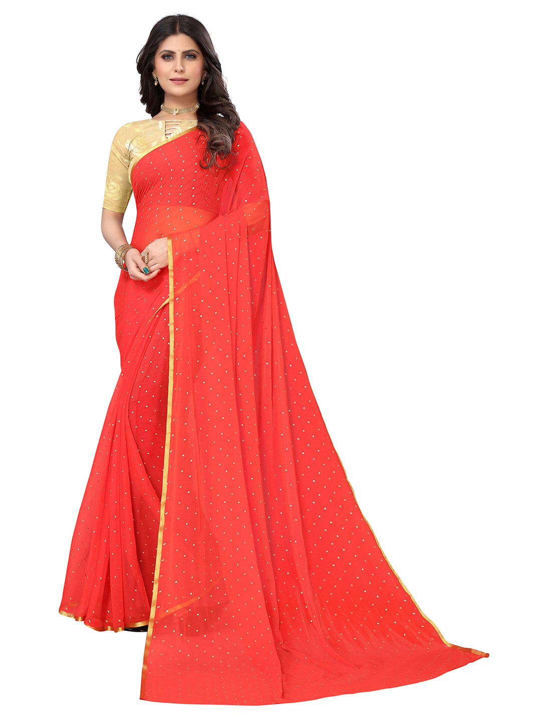 

Nimayaa Pure Chiffon Saree, Red