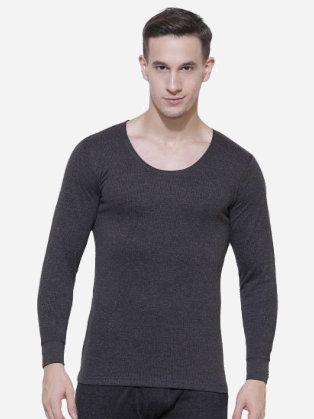 

DYCA Men Ribbed Wool Thermal Tops, Charcoal
