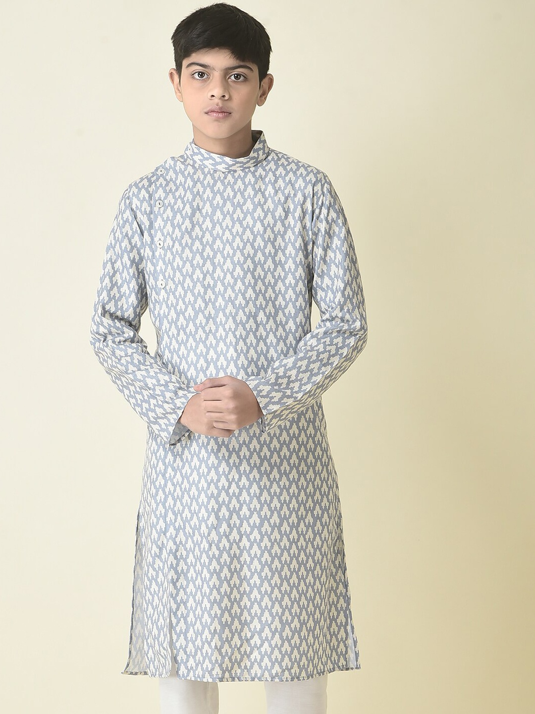 

TABARD Boys Ethnic Motifs Printed Cotton Kurta, Grey