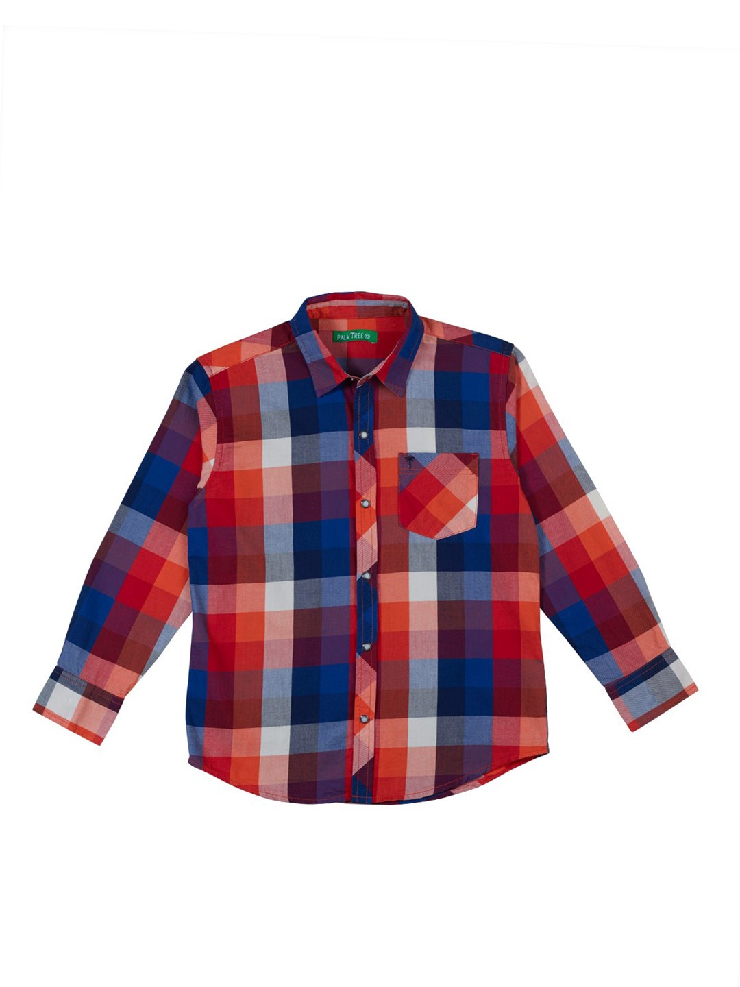 

Palm Tree Boys Checked Cotton Casual Shirt, Blue