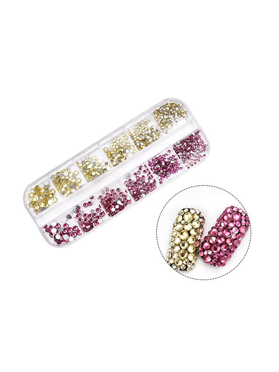 

S.A.V.I. Pink & Golden Rhinestones DIY Nail Art Accessories