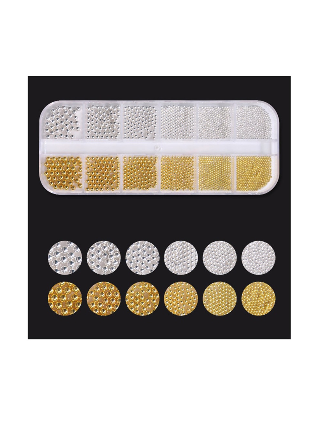 

S.A.V.I. Caviar Beads DIY Nail Art Accessories - Golden-Toned & Silver-Toned, Gold